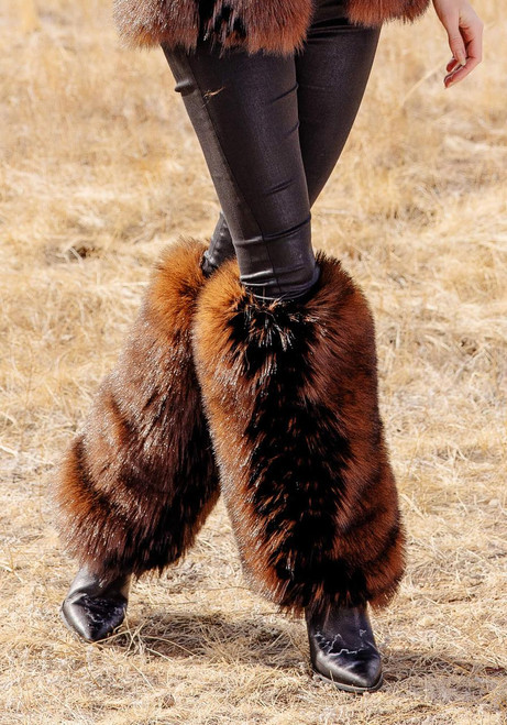 Fabulous-Furs Chocolate Fox Faux Fur Legwarmers  Fabulous-Furs Chocolate Fox Faux Fur Legwarmers