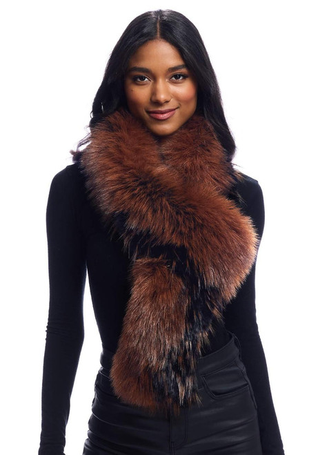 Fabulous-Furs Chocolate Fox Faux Fur Loop Scarf  Fabulous-Furs Chocolate Fox Faux Fur Loop Scarf