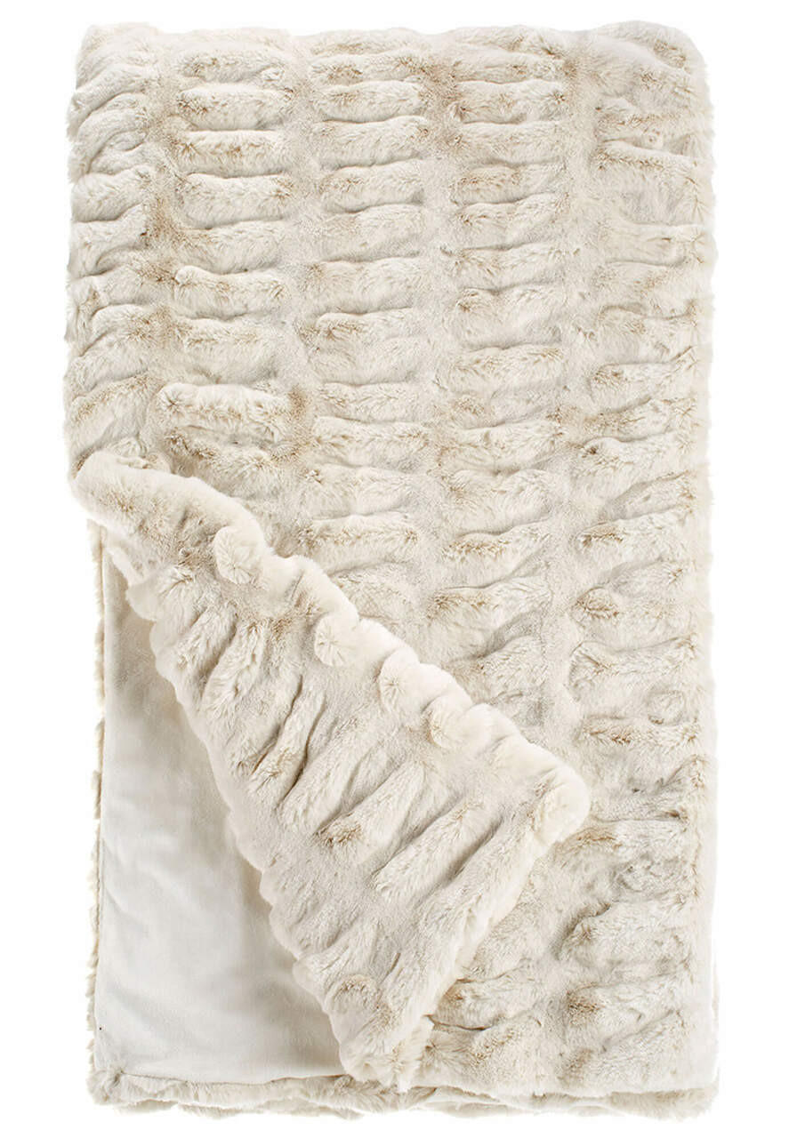 Fabulous-Furs Couture Collection Ivory Mink Faux Fur Throws  Fabulous-Furs Couture Collection Ivory Mink Faux Fur Throws