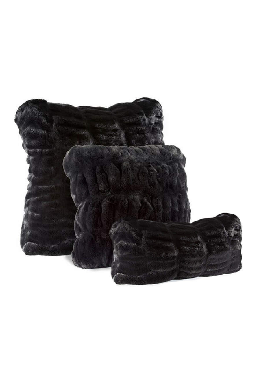 Fabulous-Furs Couture Collection Onyx Mink Faux Fur Pillows  Fabulous-Furs Couture Collection Onyx Mink Faux Fur Pillows
