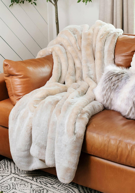Fabulous-Furs Couture Collection Pearl Mink Faux Fur Throws  Fabulous-Furs Couture Collection Pearl Mink Faux Fur Throws