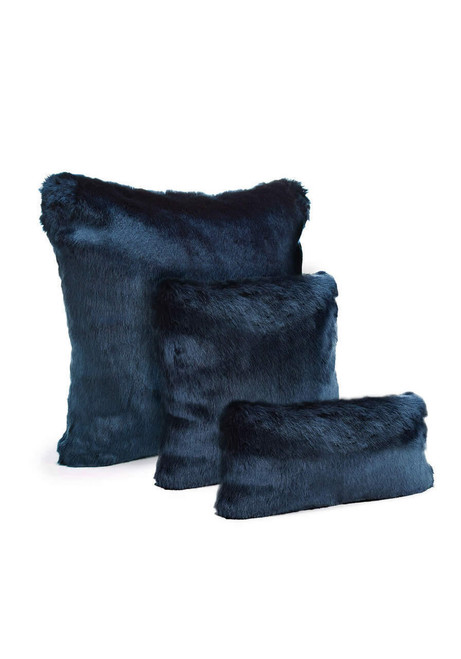 Fabulous-Furs Couture Collection Steel Blue Mink Faux Fur Pillows  Fabulous-Furs Couture Collection Steel Blue Mink Faux Fur Pillows