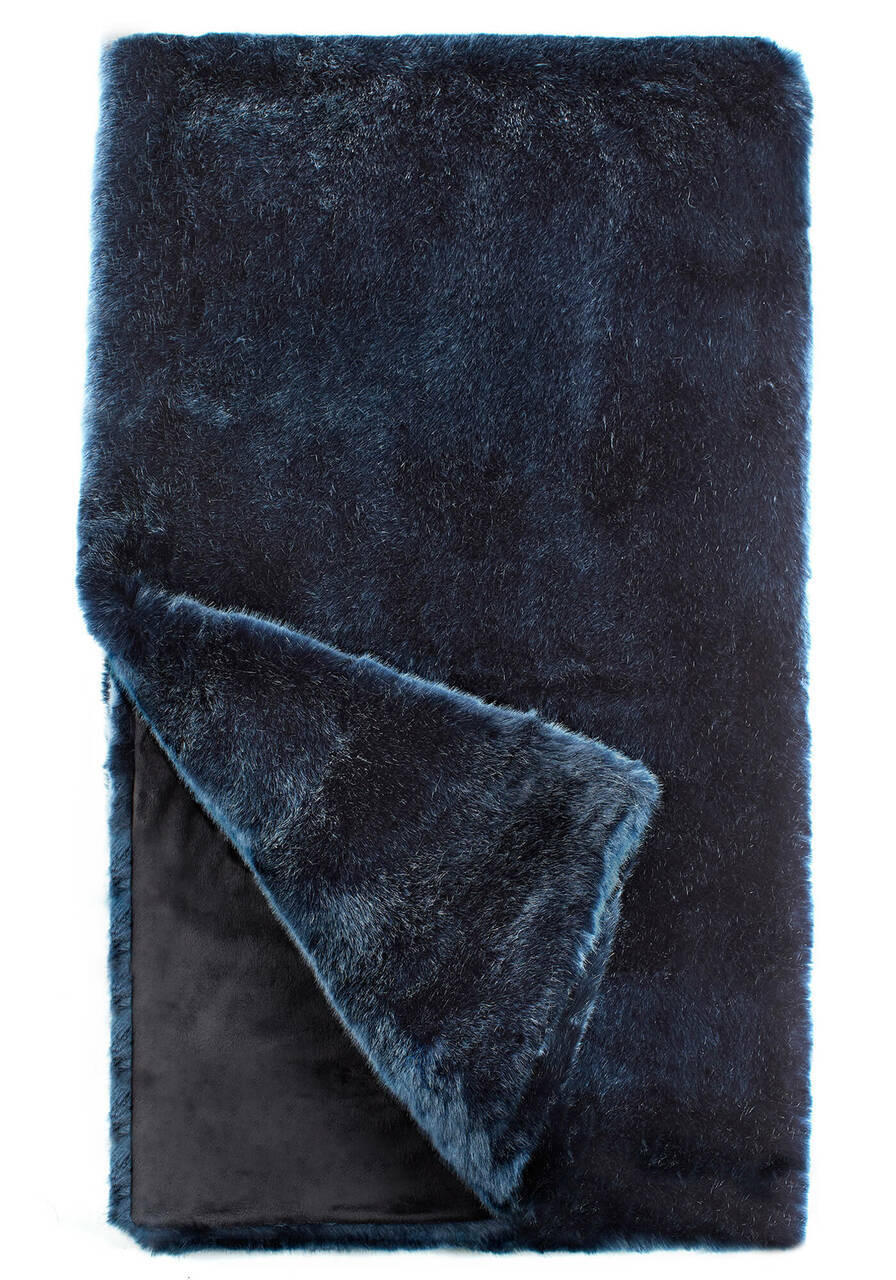 Fabulous-Furs Couture Collection Steel Blue Mink Faux Fur Throws  Fabulous-Furs Couture Collection Steel Blue Mink Faux Fur Throws