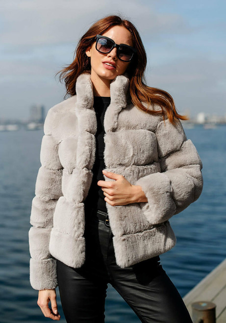 Fabulous-Furs Dove Faux Fur Posh Jacket  Fabulous-Furs Dove Faux Fur Posh Jacket