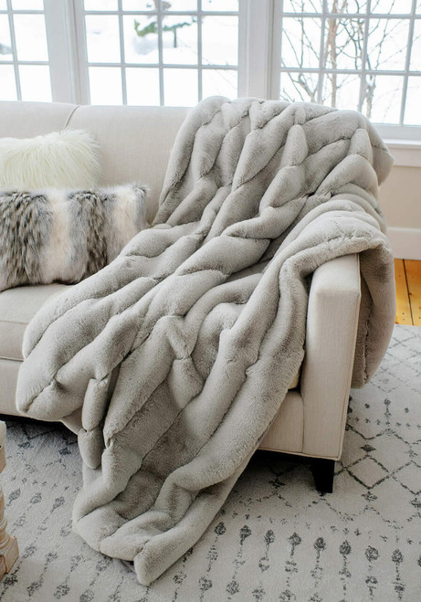 Fabulous-Furs Dove Faux Fur Posh Throw  Fabulous-Furs Dove Faux Fur Posh Throw