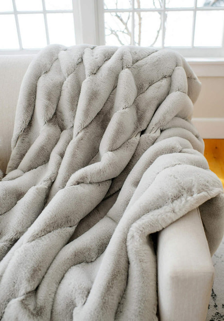 Fabulous-Furs Dove Faux Fur Posh Throw  Fabulous-Furs Dove Faux Fur Posh Throw