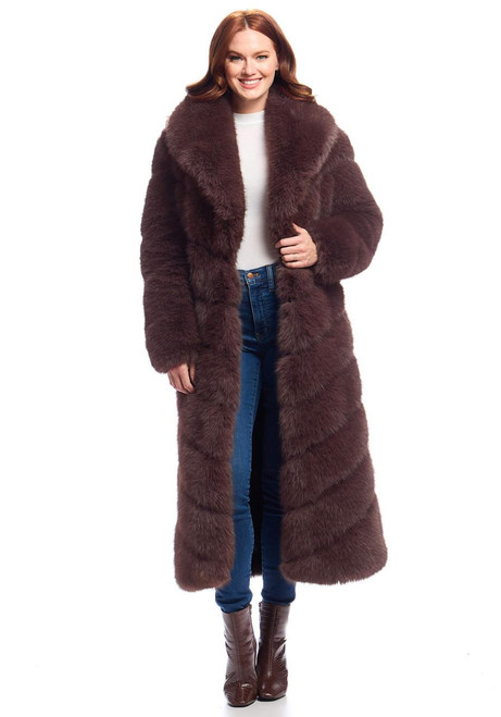 Fabulous-Furs Espresso Fox Faux Fur Vale Full-Length Coat  Fabulous-Furs Espresso Fox Faux Fur Vale Full-Length Coat