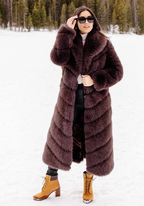 Fabulous-Furs Espresso Fox Faux Fur Vale Full-Length Coat  Fabulous-Furs Espresso Fox Faux Fur Vale Full-Length Coat