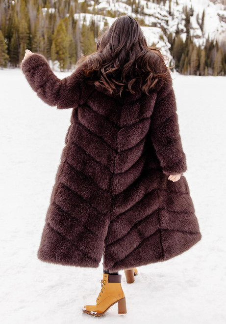 Fabulous-Furs Espresso Fox Faux Fur Vale Full-Length Coat  Fabulous-Furs Espresso Fox Faux Fur Vale Full-Length Coat