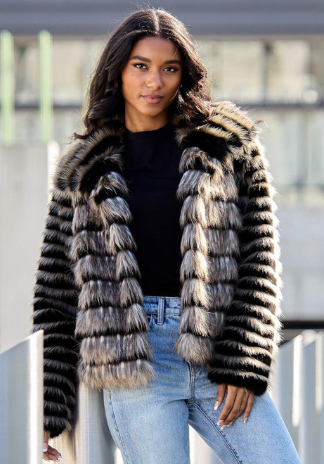 Fabulous-Furs Front Row Faux Fur Fox Jacket  Fabulous-Furs Front Row Faux Fur Fox Jacket