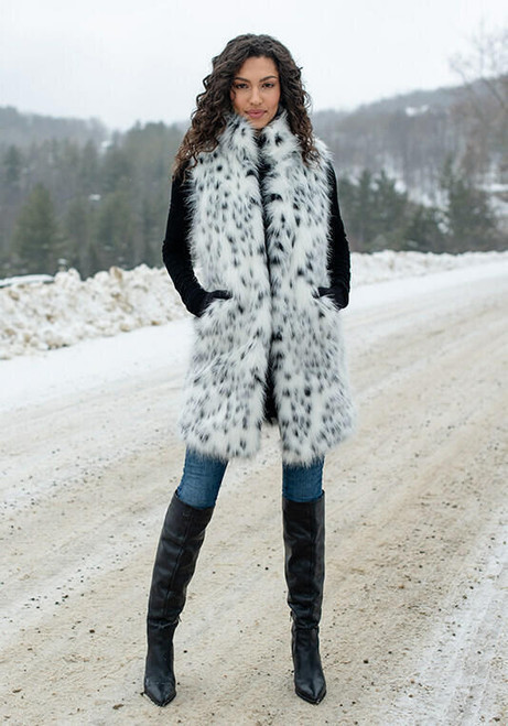 Fabulous-Furs Frosted Leopard Faux Fur Stroller Vest  Fabulous-Furs Frosted Leopard Faux Fur Stroller Vest
