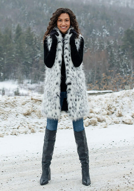 Fabulous-Furs Frosted Leopard Faux Fur Stroller Vest  Fabulous-Furs Frosted Leopard Faux Fur Stroller Vest