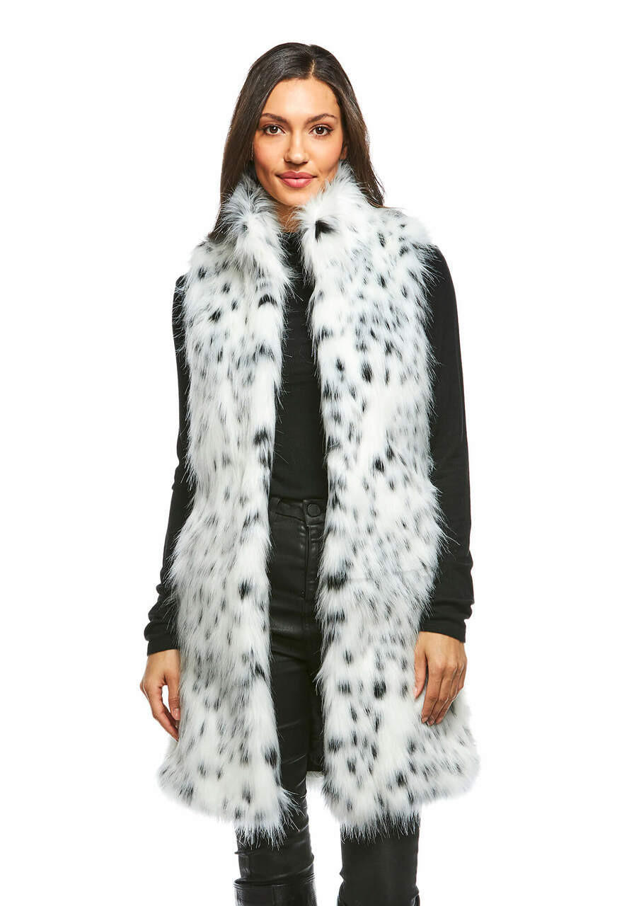 Fabulous-Furs Frosted Leopard Faux Fur Stroller Vest  Fabulous-Furs Frosted Leopard Faux Fur Stroller Vest