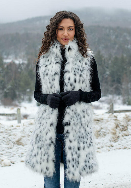 Fabulous-Furs Frosted Leopard Faux Fur Stroller Vest  Fabulous-Furs Frosted Leopard Faux Fur Stroller Vest