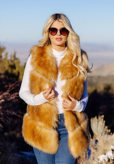 Fabulous-Furs Golden Fox Faux Fur Marlowe Vest  Fabulous-Furs Golden Fox Faux Fur Marlowe Vest