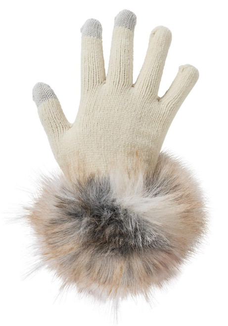 Fabulous-Furs Grey Chevron Faux Fur-Trimmed Tech Gloves  Fabulous-Furs Grey Chevron Faux Fur-Trimmed Tech Gloves