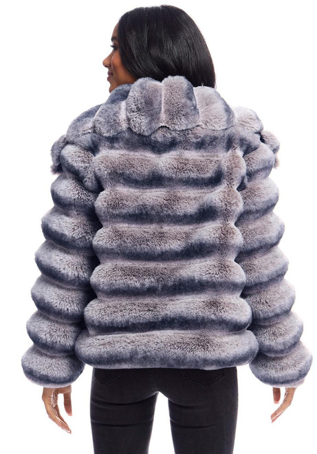 Fabulous-Furs Grey Faux Fur Carmella Chinchilla Coat  Fabulous-Furs Grey Faux Fur Carmella Chinchilla Coat