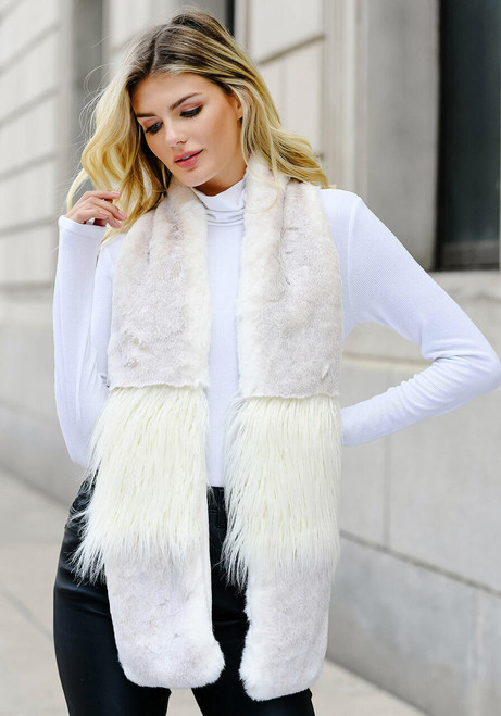 Fabulous-Furs Iced Mink Faux Fur In the Mix Scarf  Fabulous-Furs Iced Mink Faux Fur In the Mix Scarf