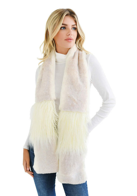 Fabulous-Furs Iced Mink Faux Fur In the Mix Scarf  Fabulous-Furs Iced Mink Faux Fur In the Mix Scarf