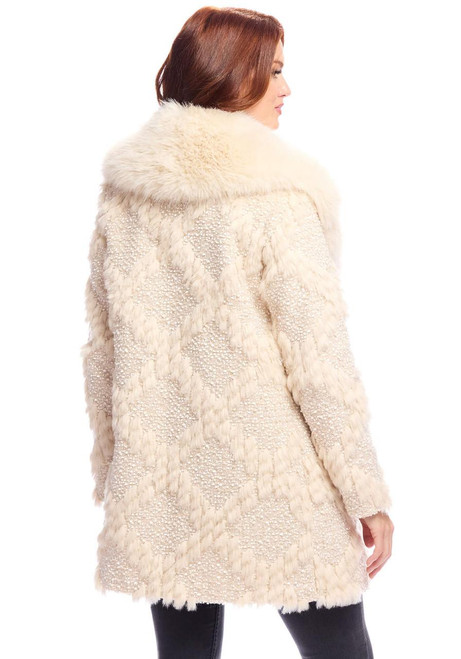 Fabulous-Furs Ivory Faux Fur Fox Collar Isla Coat Fabulous-Furs Ivory Faux Fur Fox Collar Isla Coat