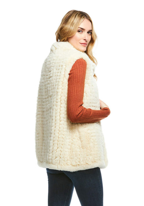 Fabulous-Furs Ivory Faux Fur Knitted Vest  Fabulous-Furs Ivory Faux Fur Knitted Vest