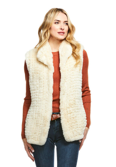 Fabulous-Furs Ivory Faux Fur Knitted Vest  Fabulous-Furs Ivory Faux Fur Knitted Vest