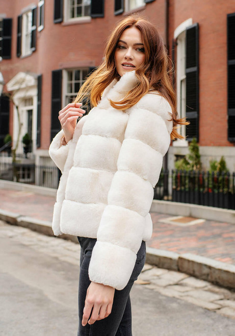 Fabulous-Furs Ivory Faux Fur Posh Jacket  Fabulous-Furs Ivory Faux Fur Posh Jacket