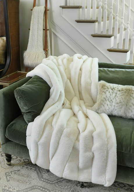 Fabulous-Furs Ivory Faux Fur Posh Throw  Fabulous-Furs Ivory Faux Fur Posh Throw
