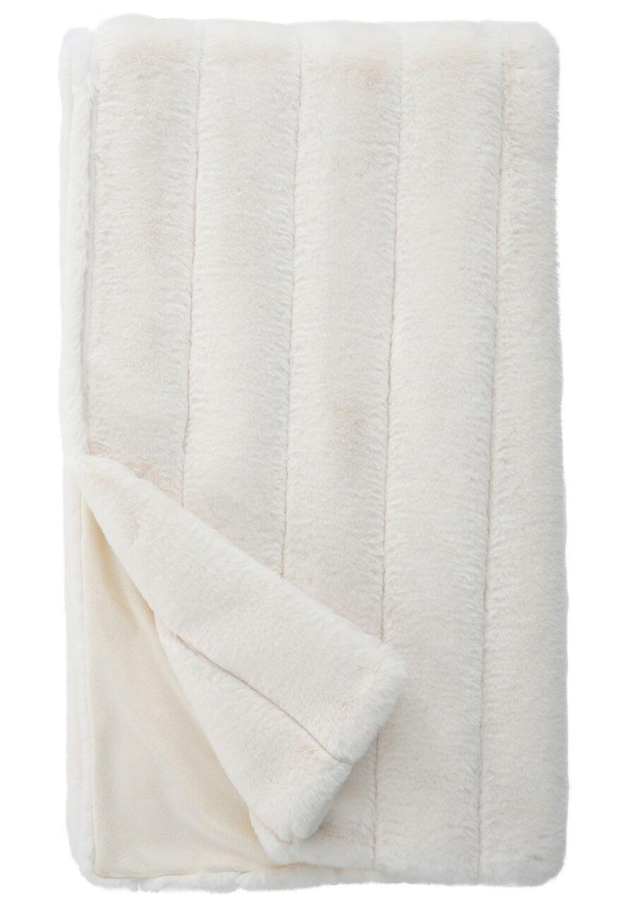Fabulous-Furs Ivory Faux Fur Posh Throw 