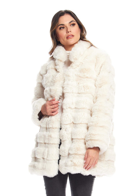 Fabulous-Furs Ivory Faux Fur Rainier Reversible Mink Coat  Fabulous-Furs Ivory Faux Fur Rainier Reversible Mink Coat