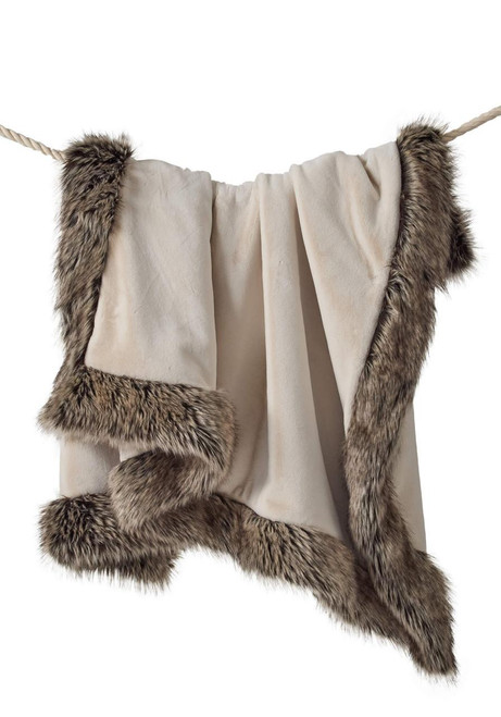 Fabulous-Furs Ivory Faux Sheared Beaver Alpine Weighted Throw  Fabulous-Furs Ivory Faux Sheared Beaver Alpine Weighted Throw