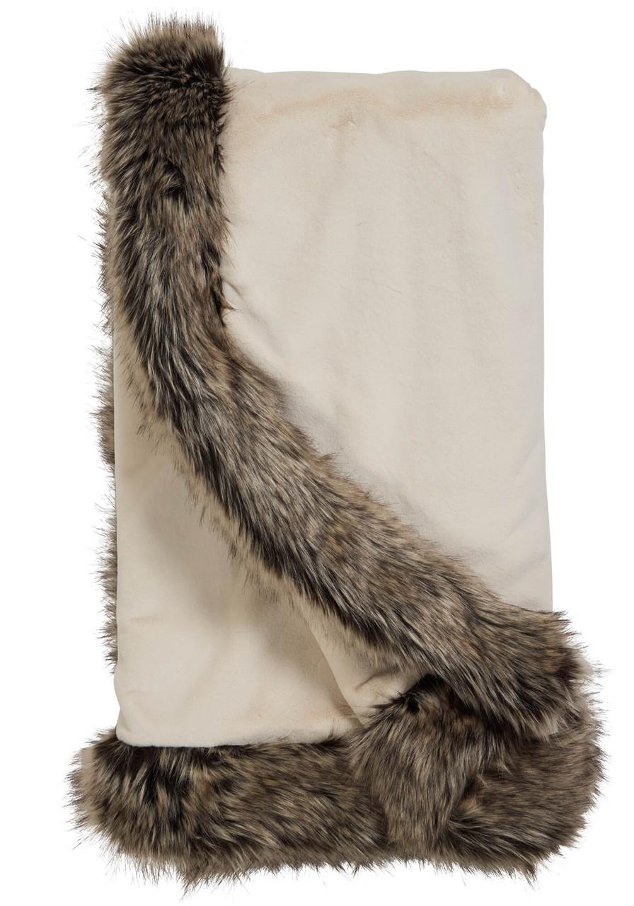 Fabulous-Furs Ivory Faux Sheared Beaver Alpine Weighted Throw  Fabulous-Furs Ivory Faux Sheared Beaver Alpine Weighted Throw