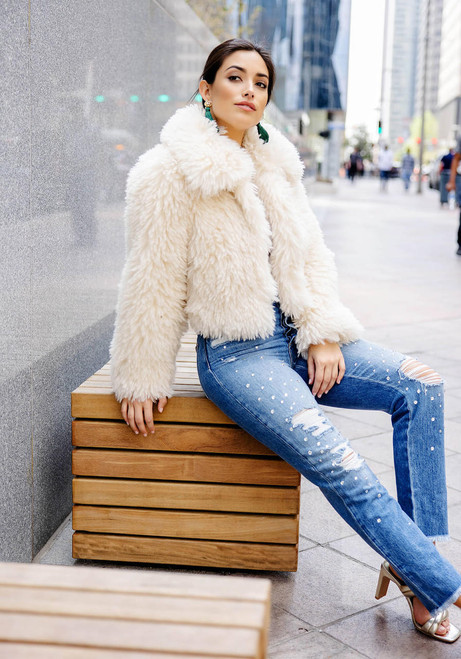 Fabulous-Furs Ivory Faux Sherpa Snowdrift Jacket  Fabulous-Furs Ivory Faux Sherpa Snowdrift Jacket