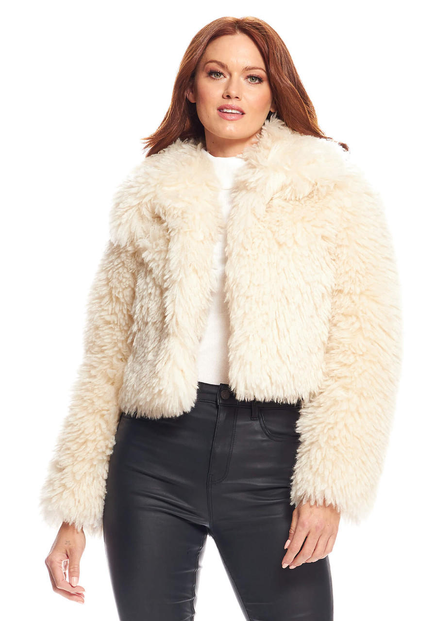 Fabulous-Furs Ivory Faux Sherpa Snowdrift Jacket  Fabulous-Furs Ivory Faux Sherpa Snowdrift Jacket