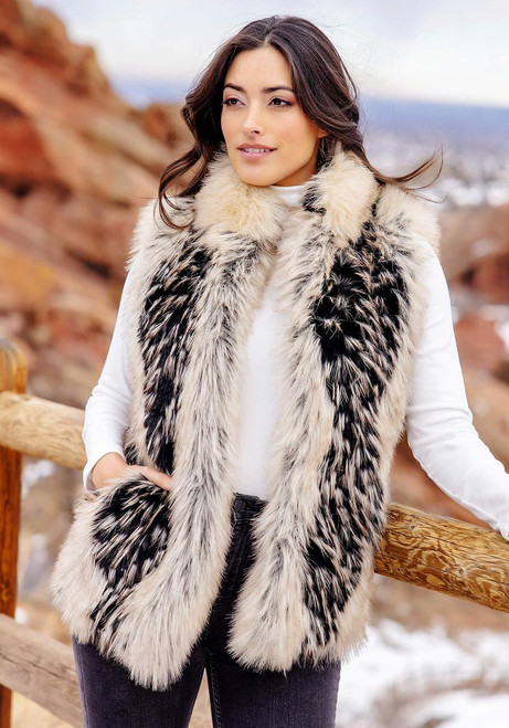 Fabulous-Furs Ivory Fox Faux Fur Hook Vest  Fabulous-Furs Ivory Fox Faux Fur Hook Vest
