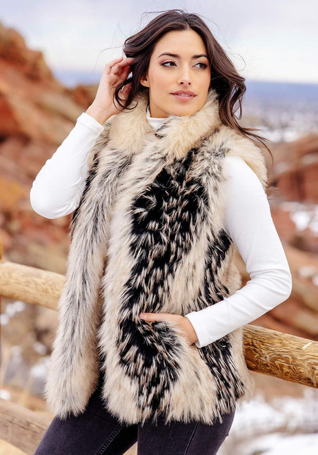 Fabulous-Furs Ivory Fox Faux Fur Hook Vest  Fabulous-Furs Ivory Fox Faux Fur Hook Vest