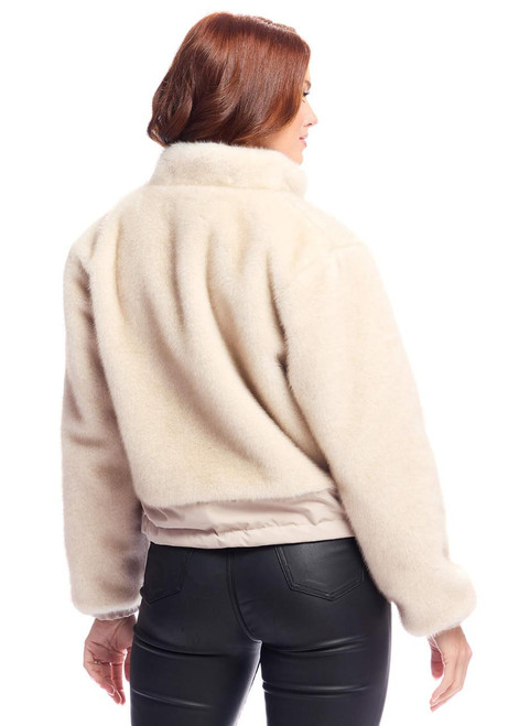 Fabulous-Furs Ivory Insta Reversible Faux Fur Zip Jacket  Fabulous-Furs Ivory Insta Reversible Faux Fur Zip Jacket