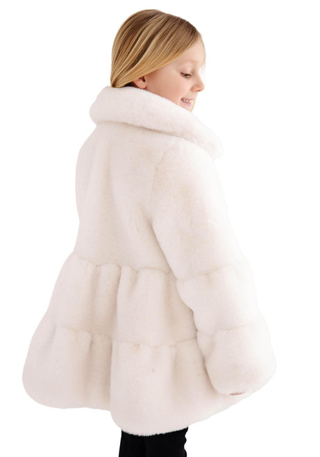 Fabulous-Furs Kid's Ivory Faux Fur CeCe Swing Coat  Fabulous-Furs Kid's Ivory Faux Fur CeCe Swing Coat