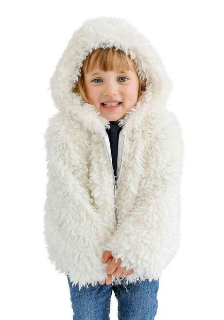 Fabulous-Furs Kids Ivory Lamb Faux Fur Hooded Parka Fabulous-Furs Kids Ivory Lamb Faux Fur Hooded Parka