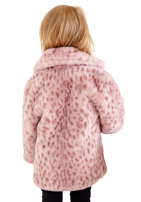 Fabulous-Furs Kid's Pink Leopard Faux Fur Lulu Coat  Fabulous-Furs Kid's Pink Leopard Faux Fur Lulu Coat