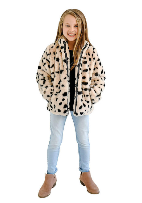 Fabulous-Furs Kid's Wild Cheetah Faux Fur Every-Day Zip Jacket  Fabulous-Furs Kid's Wild Cheetah Faux Fur Every-Day Zip Jacket