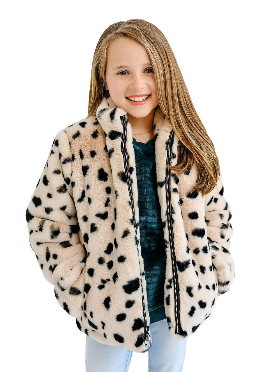 Fabulous-Furs Kid's Wild Cheetah Faux Fur Every-Day Zip Jacket  Fabulous-Furs Kid's Wild Cheetah Faux Fur Every-Day Zip Jacket