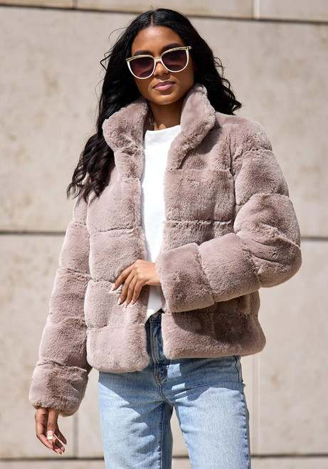 Fabulous-Furs Latte Faux Fur Posh Jacket  Fabulous-Furs Latte Faux Fur Posh Jacket