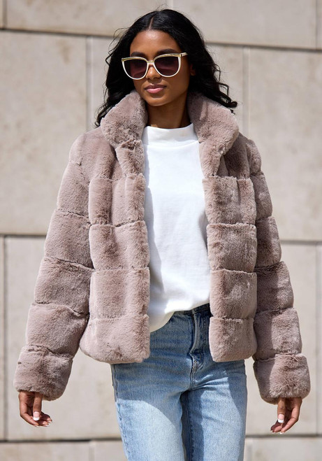 Fabulous-Furs Latte Faux Fur Posh Jacket  Fabulous-Furs Latte Faux Fur Posh Jacket