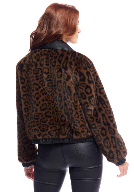 Fabulous-Furs Leopard Faux Fur Billie Bomber Jacket  Fabulous-Furs Leopard Faux Fur Billie Bomber Jacket