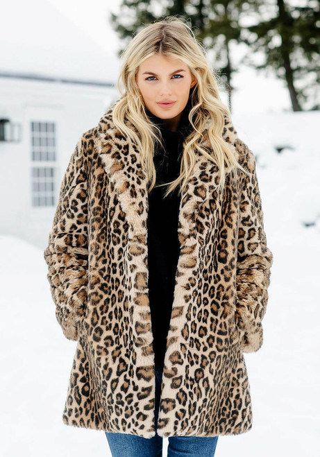 Fabulous-Furs Leopard Faux Fur Le Mink Jacket  Fabulous-Furs Leopard Faux Fur Le Mink Jacket