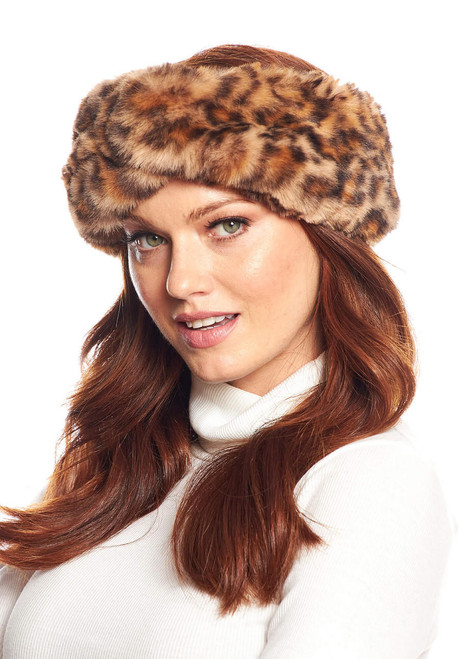 Fabulous-Furs Leopard Faux Fur Posh Halo Headband  Fabulous-Furs Leopard Faux Fur Posh Halo Headband