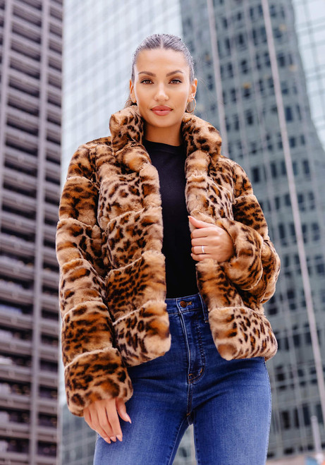 Fabulous-Furs Leopard Faux Fur Posh Jacket  Fabulous-Furs Leopard Faux Fur Posh Jacket