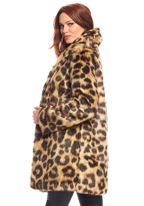 Fabulous-Furs Leopard Faux Fur Stardust Knee-Length Coat  Fabulous-Furs Leopard Faux Fur Stardust Knee-Length Coat