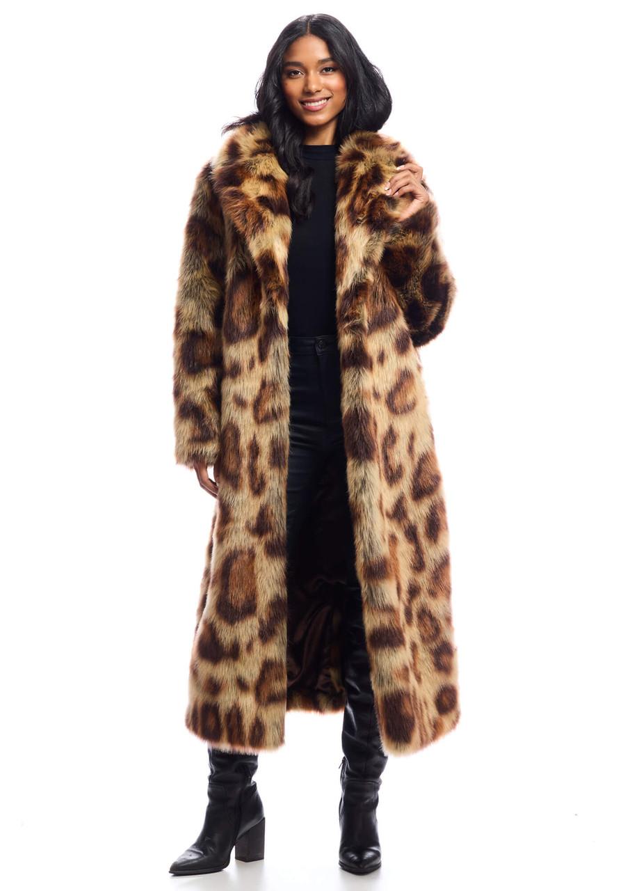 Fabulous-Furs Leopard Feline Fine Faux Fur Maxi Coat  Fabulous-Furs Leopard Feline Fine Faux Fur Maxi Coat